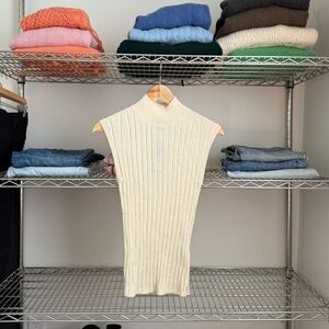 Banana Republic | Cream Ribbed Knit Sleeveless Top